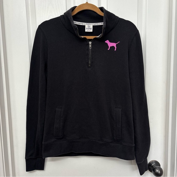 Black Quarter Zip Pullover | Victoria’s Secret PINK M - Picture 8 of 8
